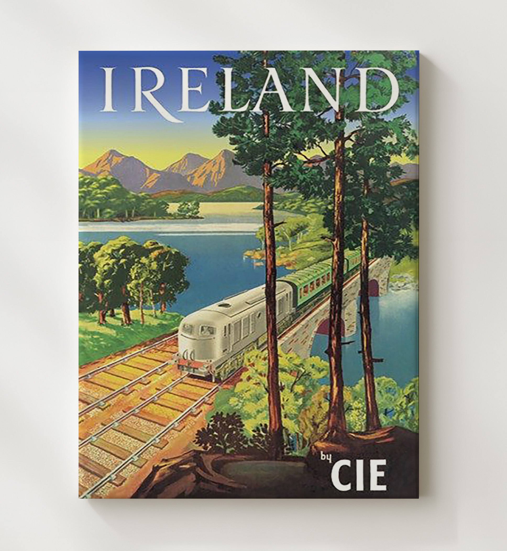 Ireland CIE Railway Vintage Travel Print 20x24 Canvas travel wall art print