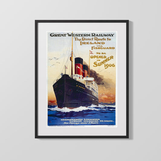 Classic Travel Poster - Ireland - Fishguard Route