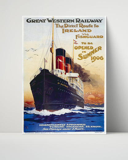 Classic Travel Unframed Poster -  Ireland - Fishguard Route