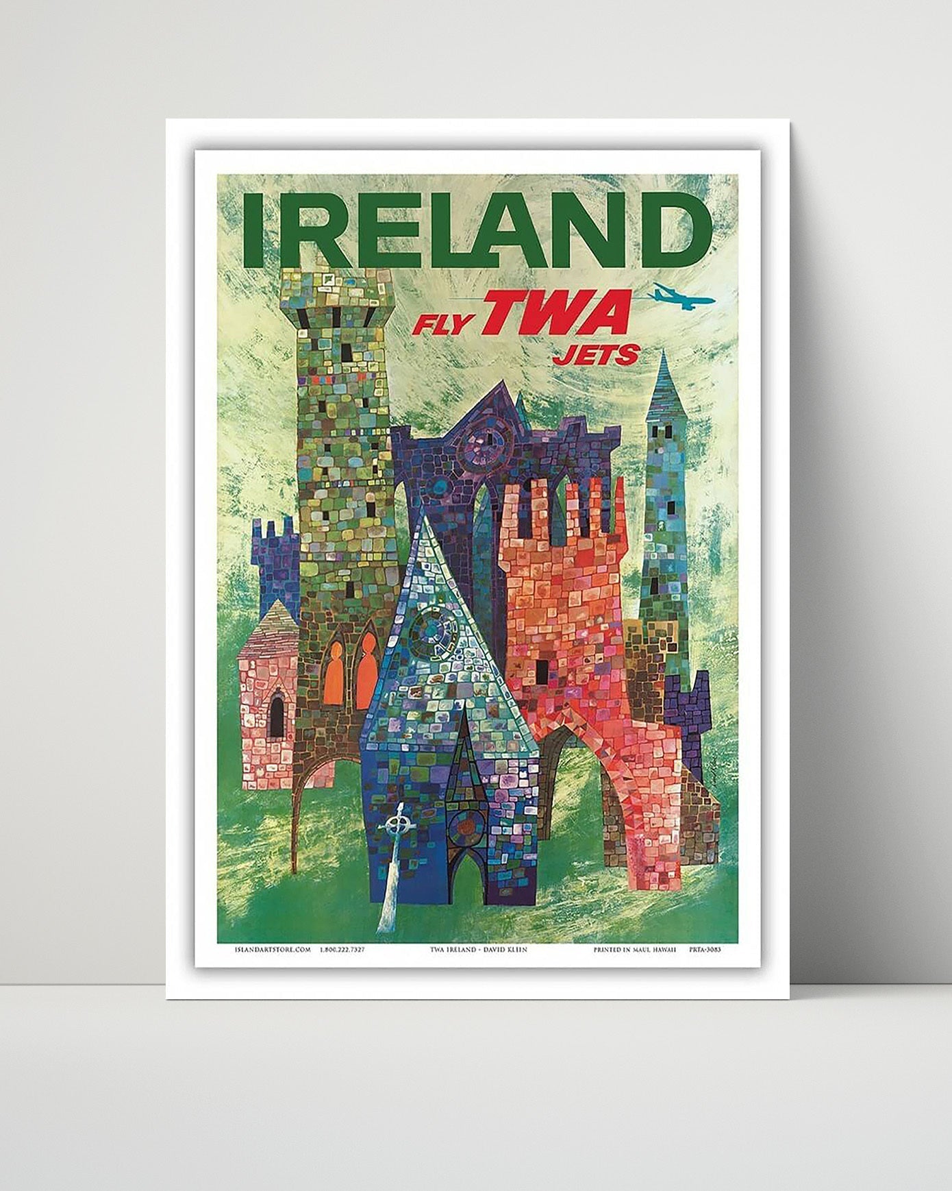 Classic Travel Unframed Poster -  Ireland - Fly TWA Jets