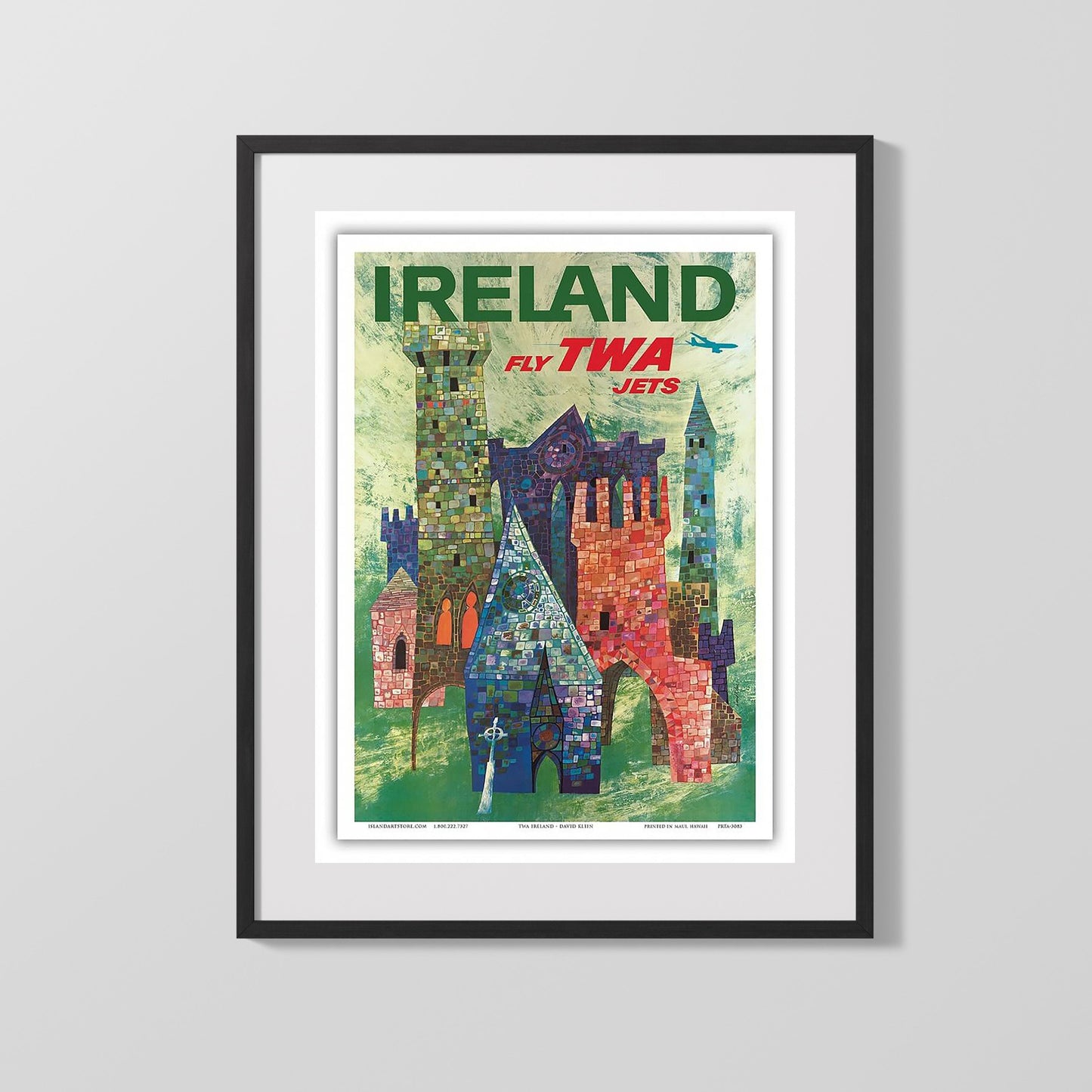 Classic Travel Poster - Ireland - Fly TWA Jets