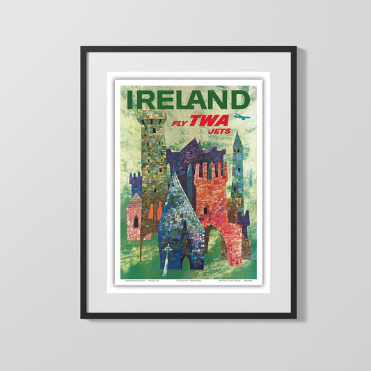 Classic Travel Poster - Ireland - Fly TWA Jets