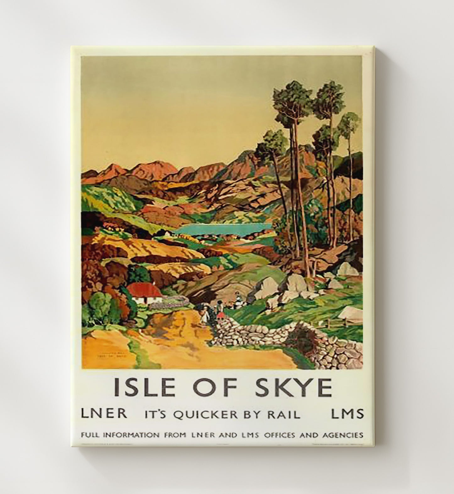 Isle Of Skye By Rail Vintage Travel Print 20x24 Canvas travel wall art print
