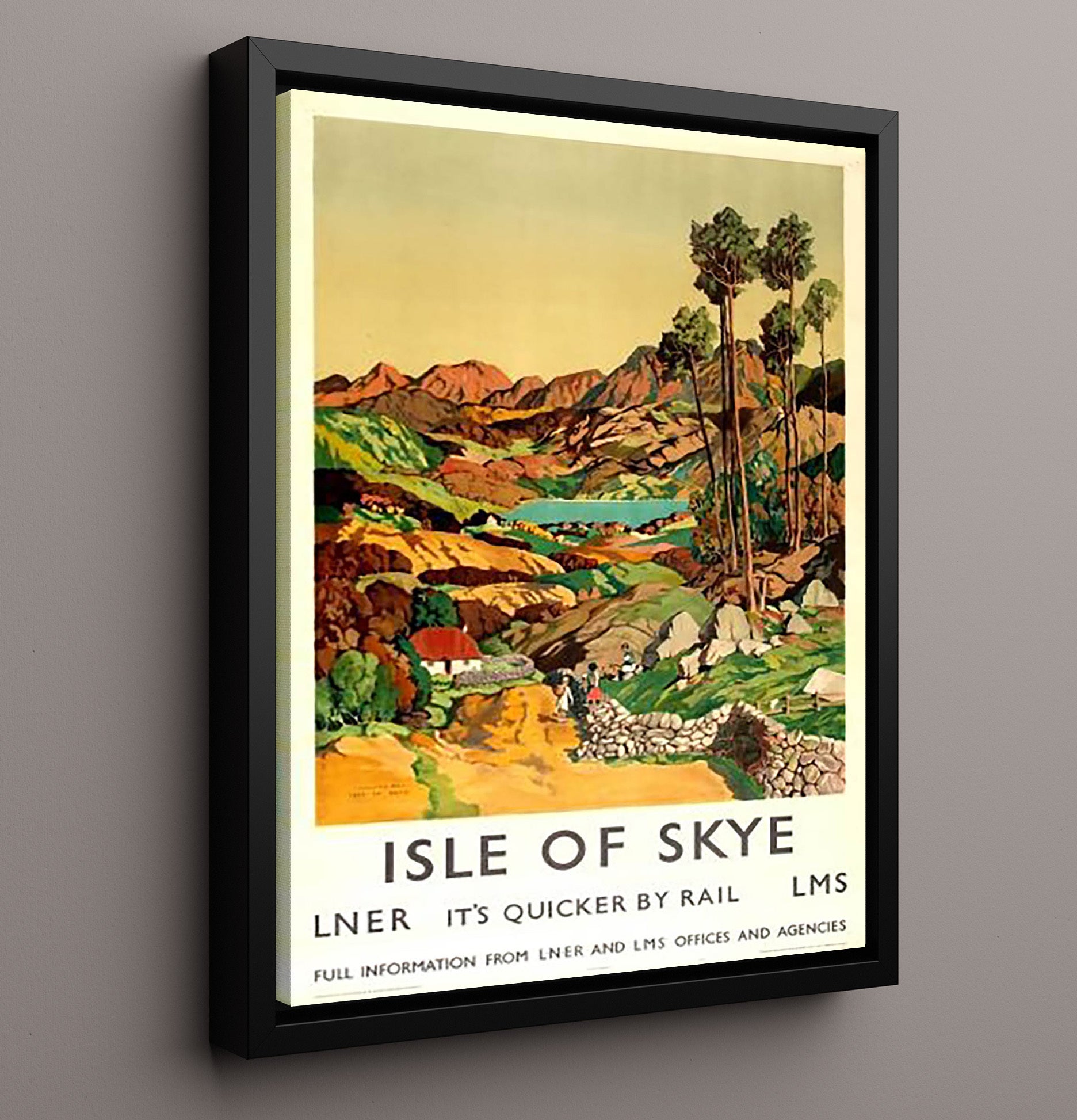 Isle Of Skye By Rail Vintage Travel Print 16x20 Framed Canvas travel wall art print