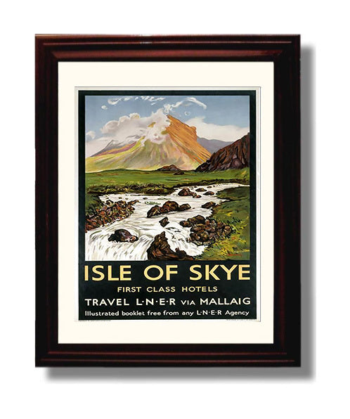 Isle Of Skye Hotels Vintage Travel Print 8x10 Beveled Frame travel wall art print