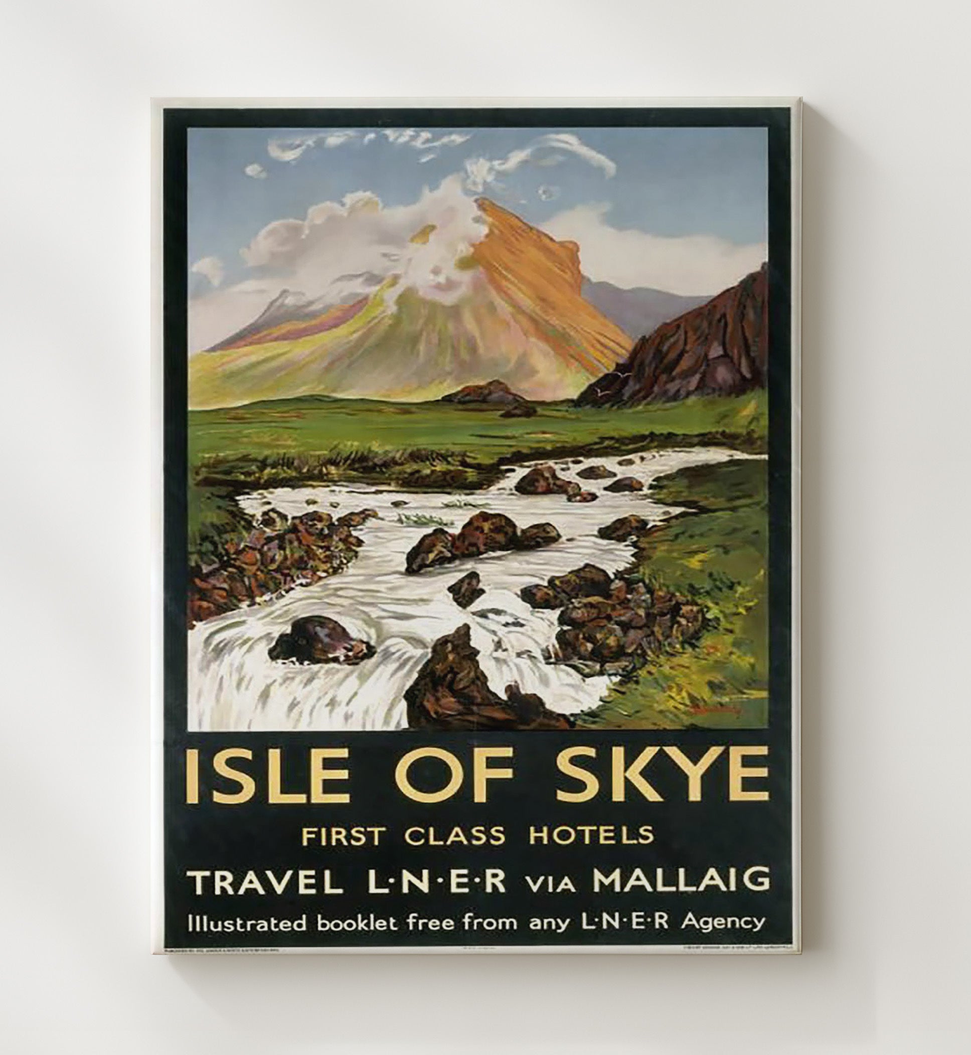 Isle Of Skye Hotels Vintage Travel Print 20x24 Canvas travel wall art print