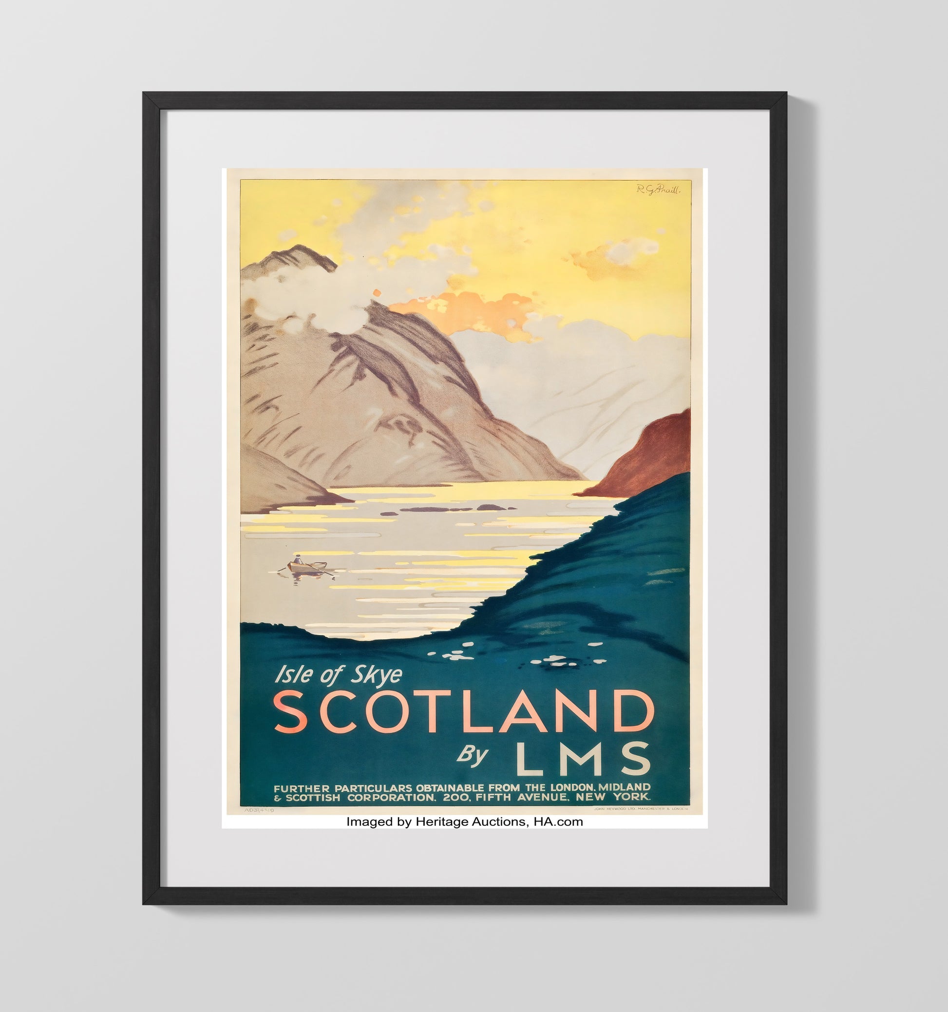 Isle of Skye Scotland Vintage Travel Print 16x20 Gallery Frame travel wall art print