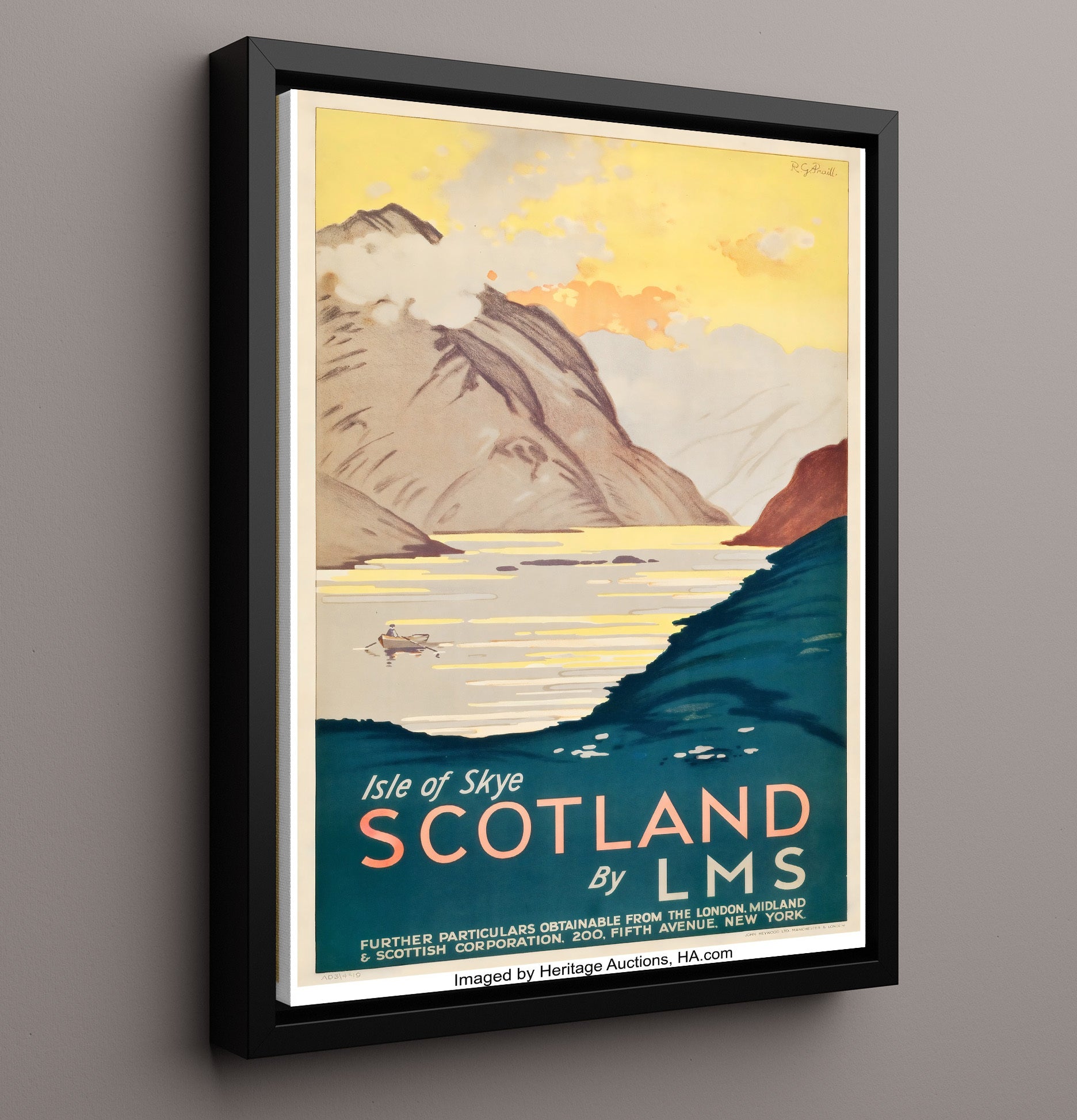 Isle of Skye Scotland Vintage Travel Print 16x20 Framed Canvas travel wall art print