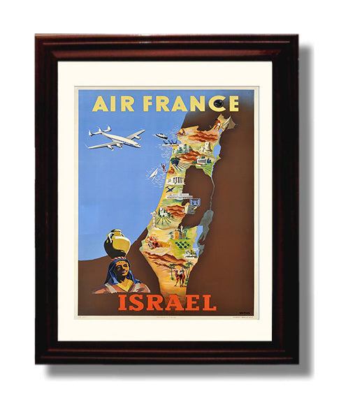Israel Air France travel poster wall art 8x10 Canvas