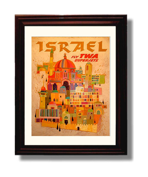 Israel TWA Superjets travel poster wall art 8x10 Canvas