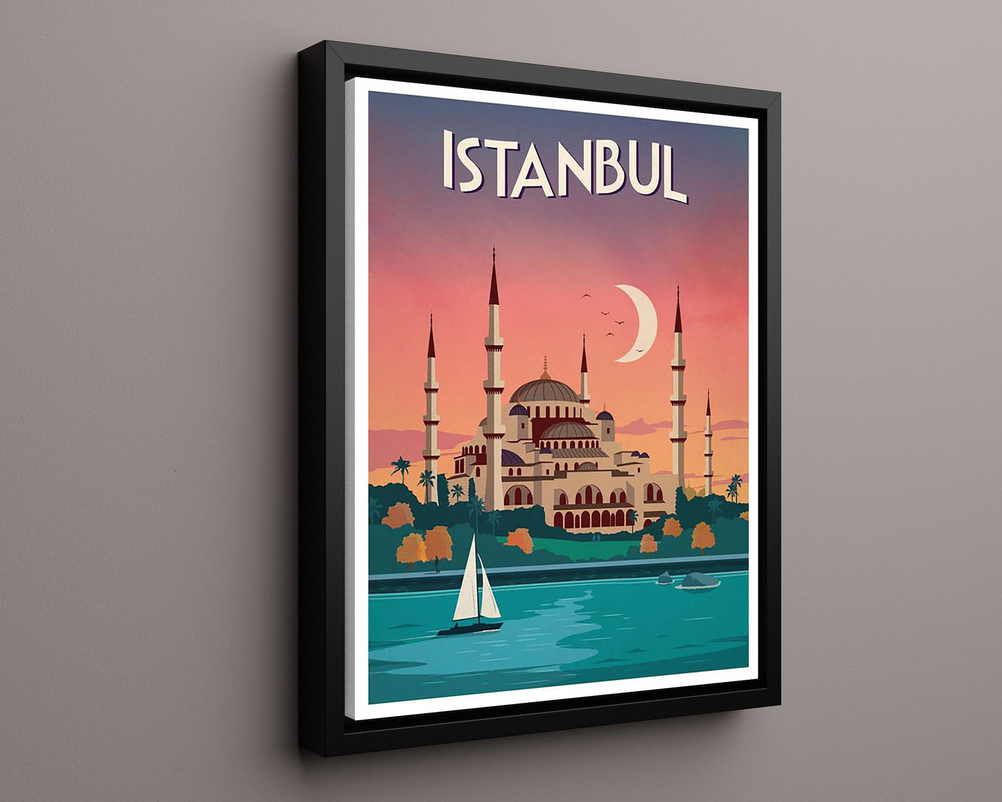 Classic Travel Poster - Istanbul - Mosque at Sunset