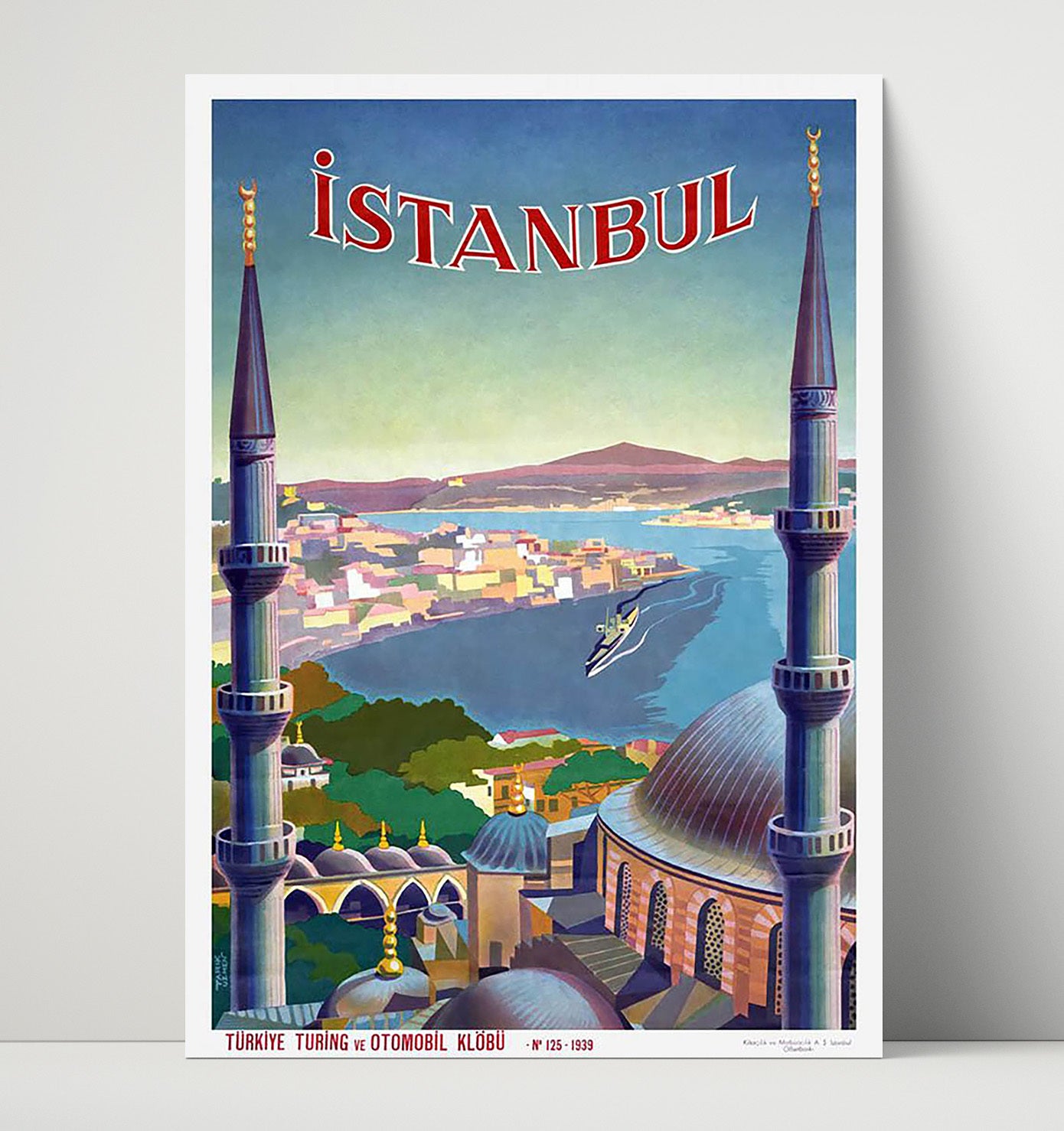 Istanbul Skyline View Vintage Travel Print 16x20 Unframed Print travel wall art print