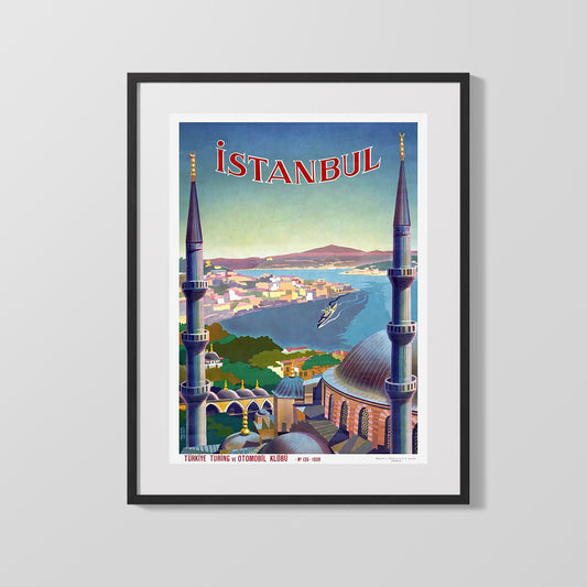 Classic Travel Poster - Istanbul - Skyline View