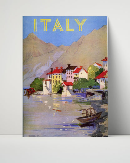 Classic Travel Unframed Poster -  Italy - Lakeside Village