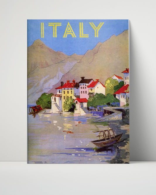 Classic Travel Unframed Poster -  Italy - Lakeside Village