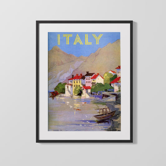 Classic Travel Poster - Italy - Lakeside Village