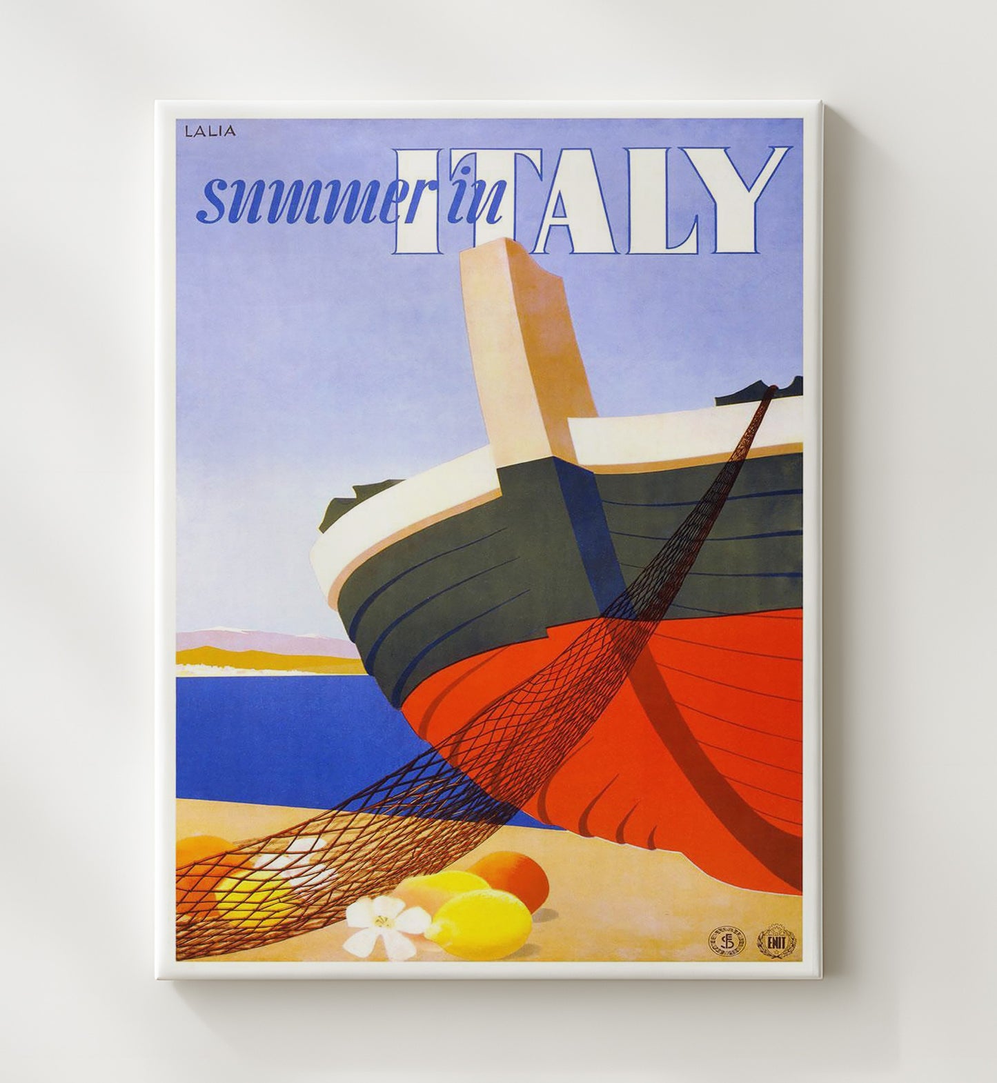 Italy Summer by the Sea Vintage Travel Print 20x24 Canvas travel wall art print