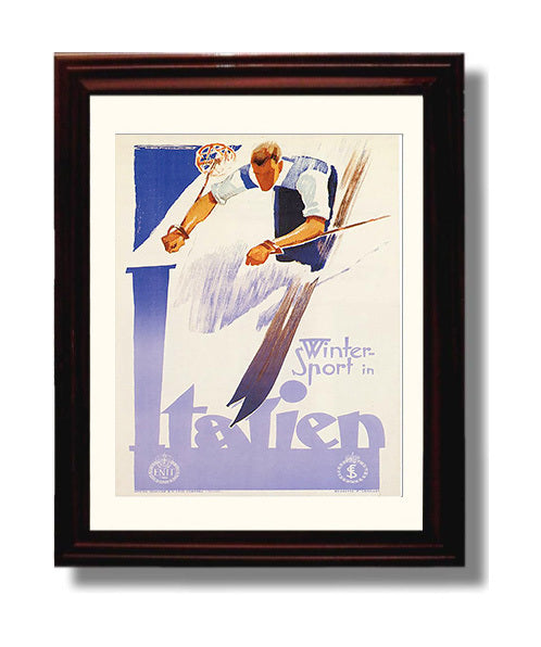 Italy Winter Ski Poster travel poster wall art 8x10 Canvas