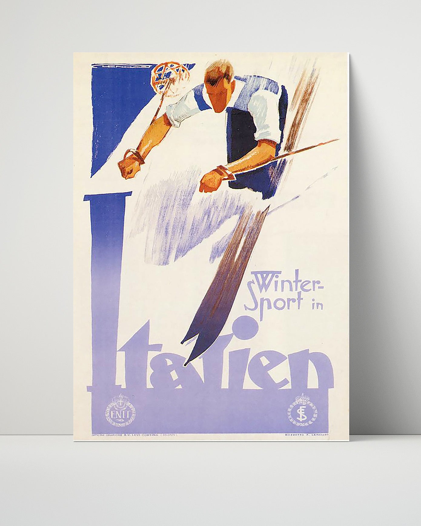 Classic Travel Unframed Poster -  Italy - Winter Ski Poster