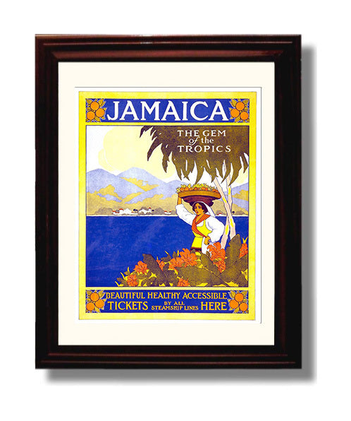 Jamaica Gem of the Tropics travel poster wall art 8x10 Canvas