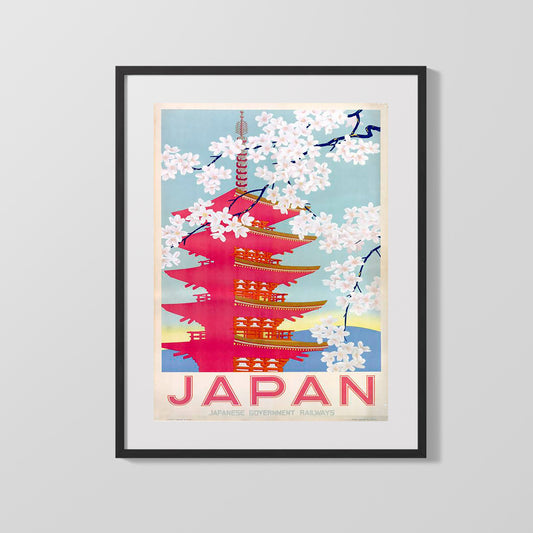 Classic Travel Poster - Japan - Cherry Blossoms