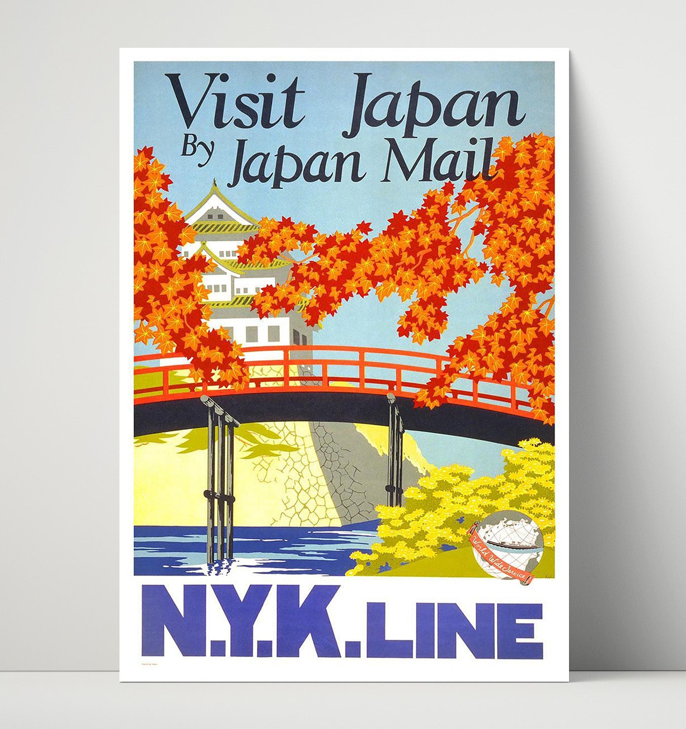 Japan Japan Mail Vintage Travel Print 16x20 Unframed Print travel wall art print