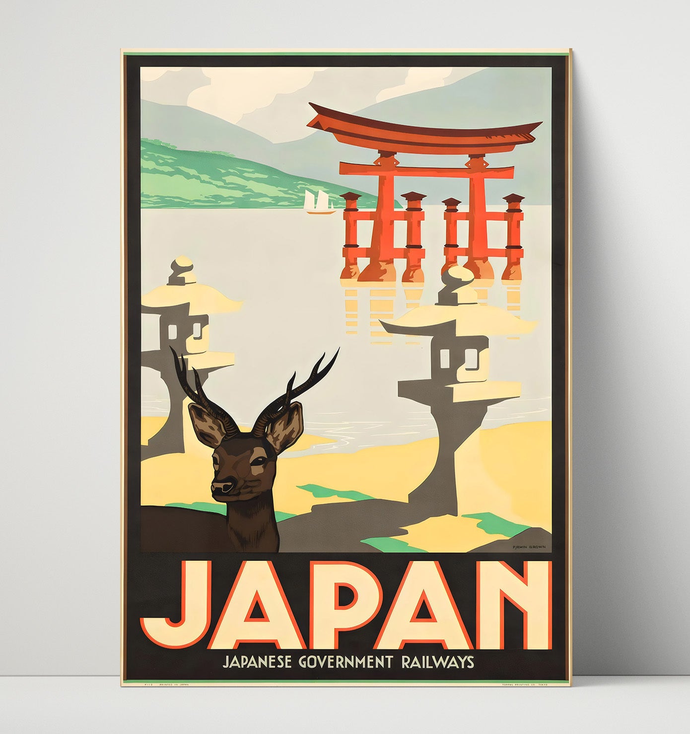 Japan Japanese Railways Vintage Travel Print 16x20 Unframed Print travel wall art print