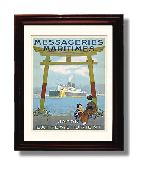 Japan Messageries Maritimes travel poster wall art 8x10 Canvas