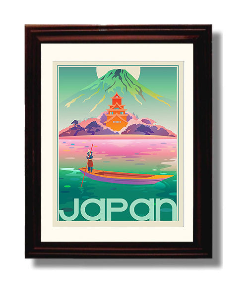 Japan Mt Fuji travel poster wall art 8x10 Canvas