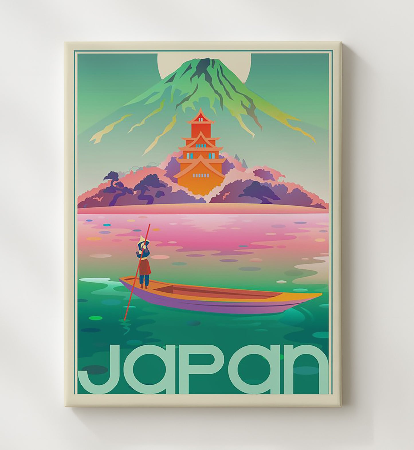 Japan Mt Fuji Vintage Travel Print 20x24 Canvas travel wall art print