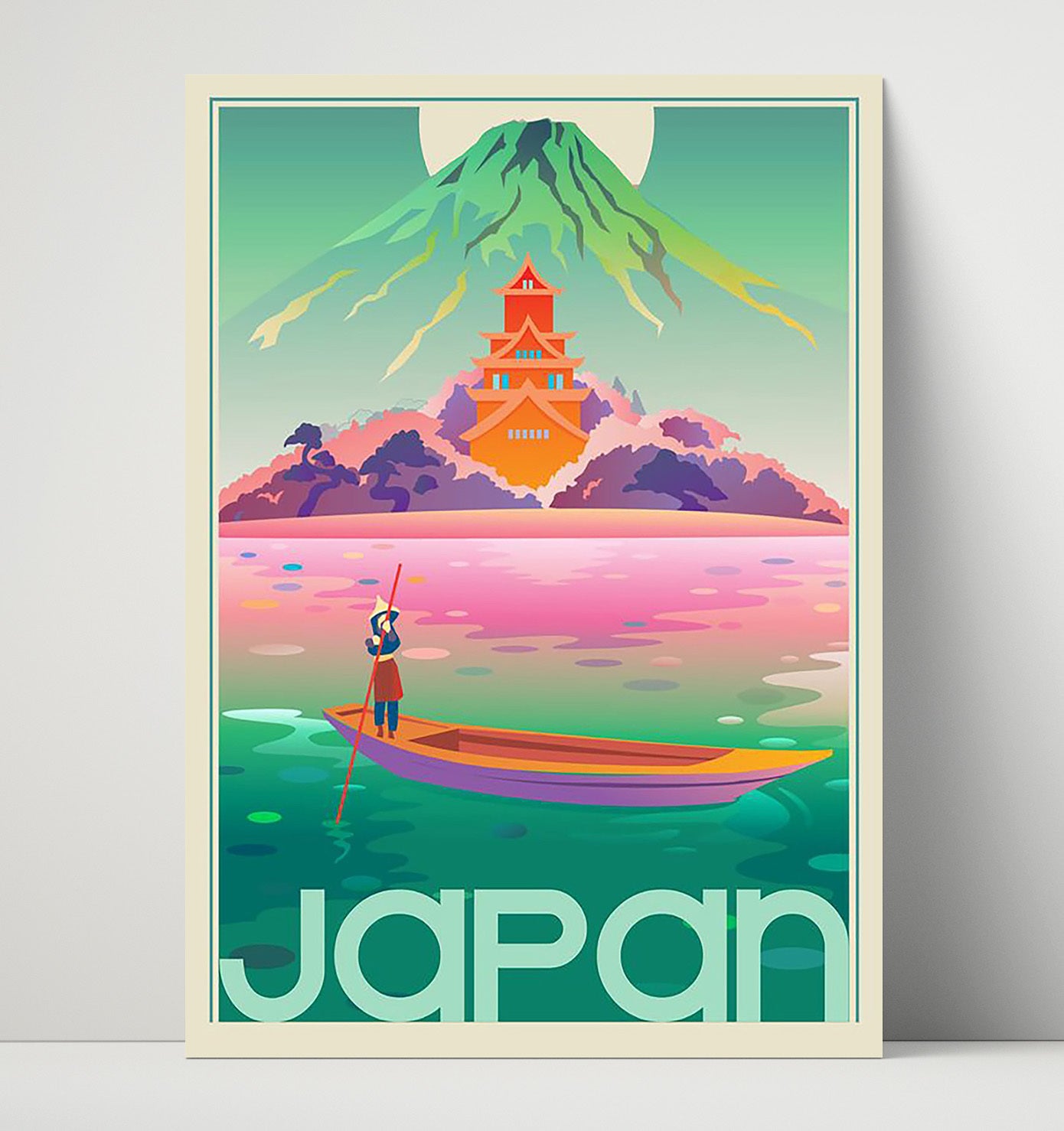 Japan Mt Fuji Vintage Travel Print 16x20 Unframed Print travel wall art print