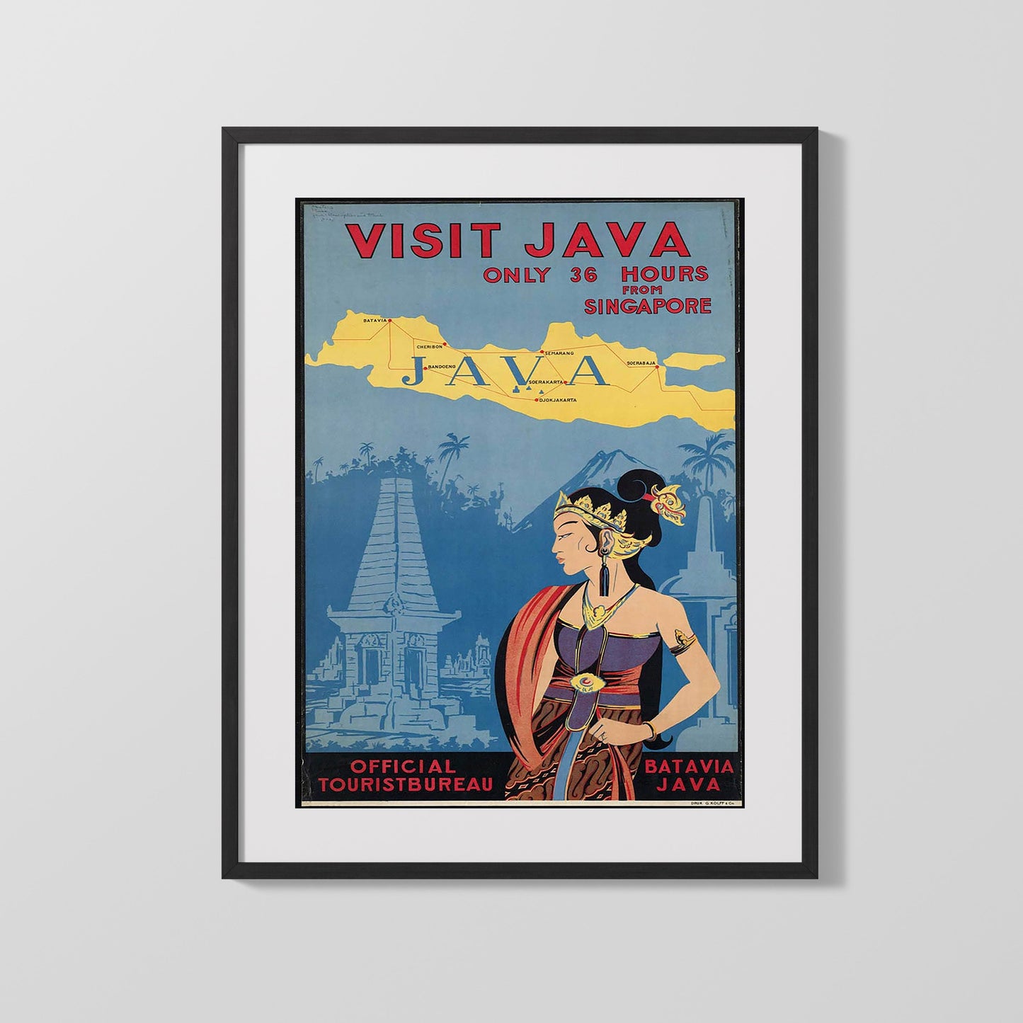 Classic Travel Poster - Java - Batavia