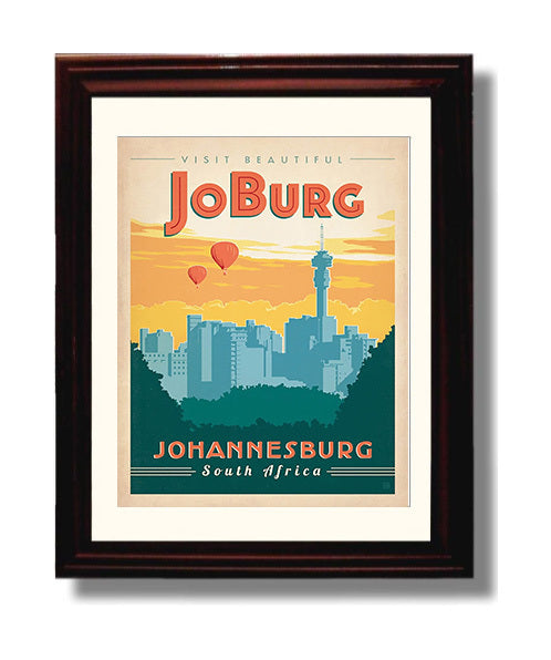 Johannesburg South Africa travel poster wall art 8x10 Canvas