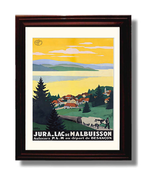 Jura Lac de Malbuisson travel poster wall art 8x10 Canvas