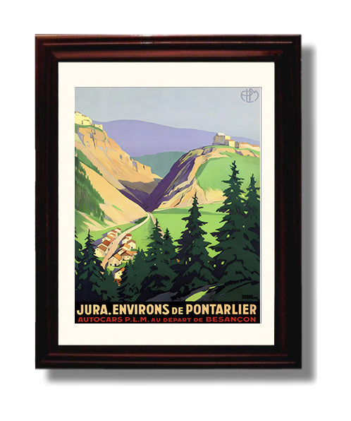 Jura Pontarlier travel poster wall art 8x10 Canvas