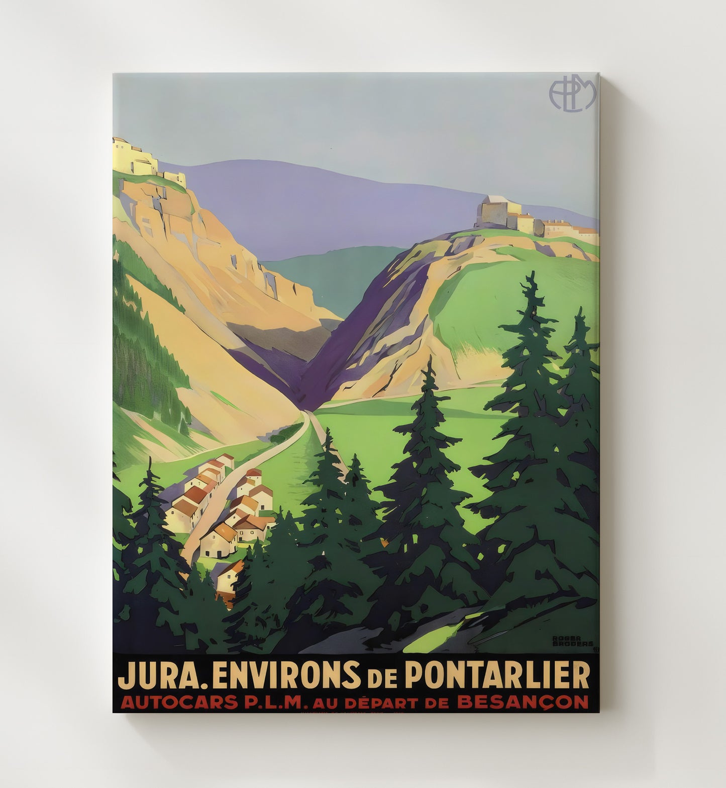 Jura Pontarlier Vintage Travel Print 20x24 Canvas travel wall art print