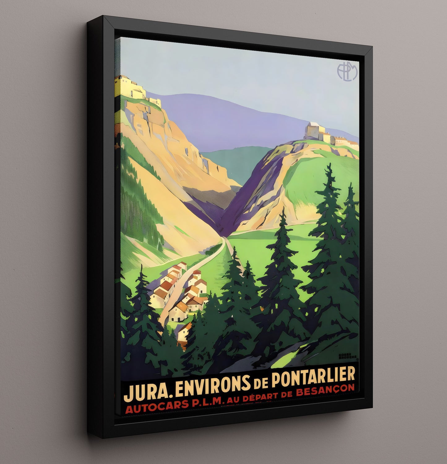 Jura Pontarlier Vintage Travel Print 16x20 Framed Canvas travel wall art print