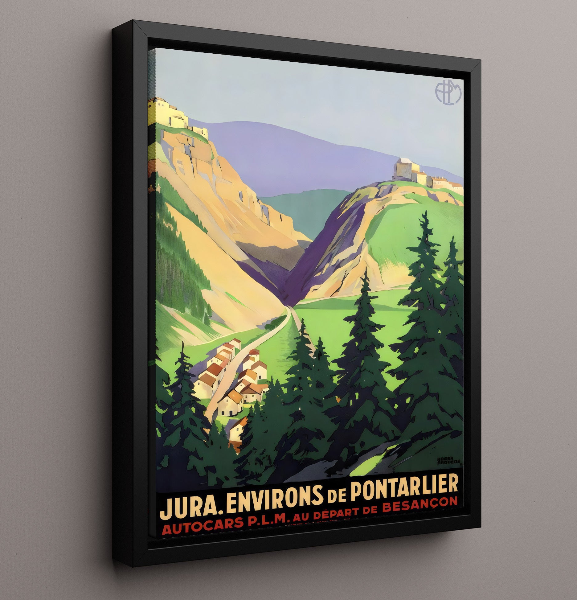 Jura Pontarlier Vintage Travel Print 16x20 Framed Canvas travel wall art print