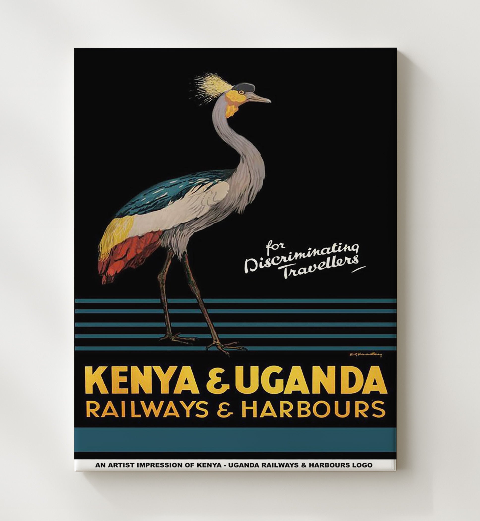 Kenya and Uganda Railways Vintage Travel Print 20x24 Canvas travel wall art print
