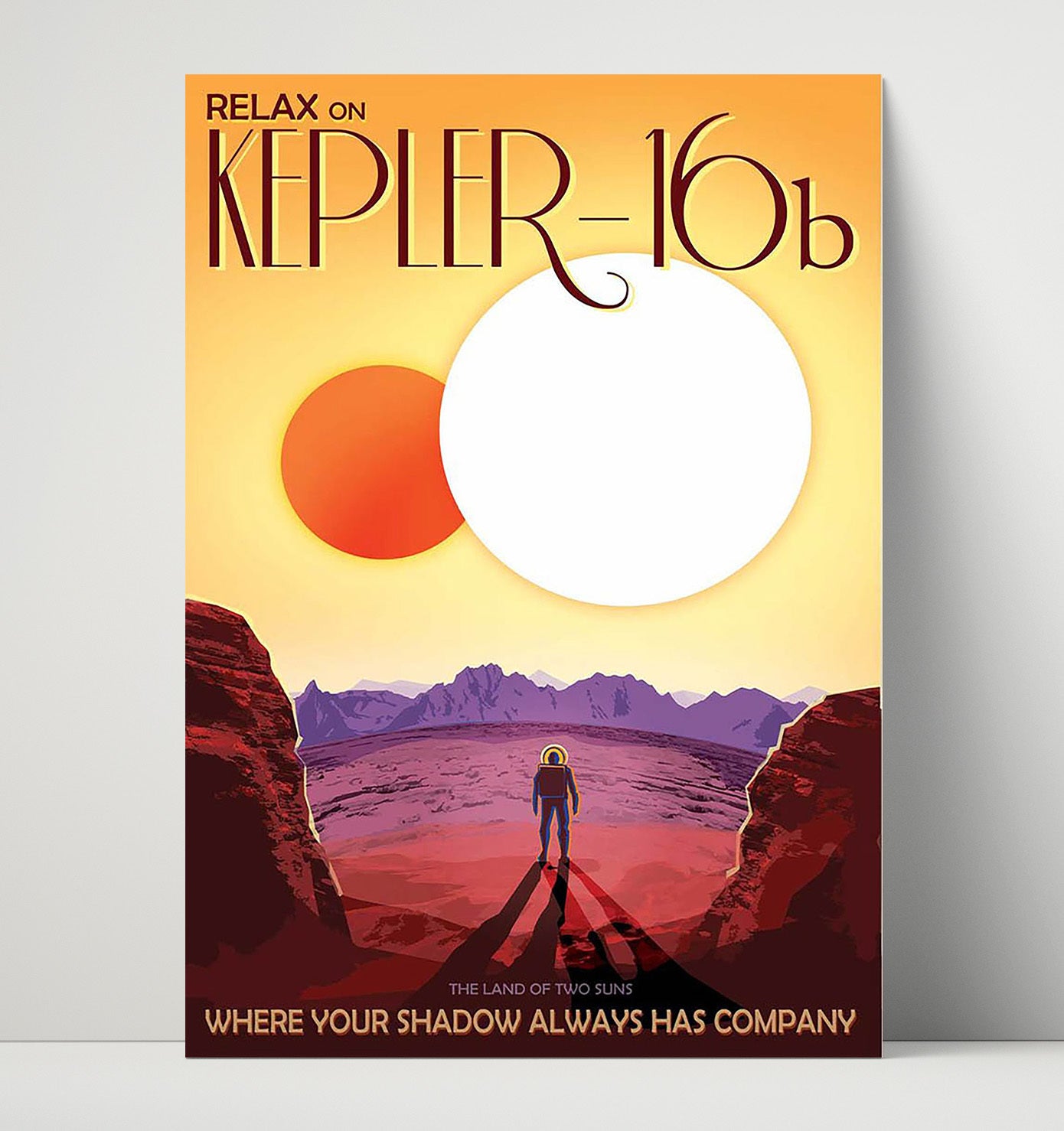 Kepler 16b SciFi Vintage Travel Print 16x20 Unframed Print travel wall art print