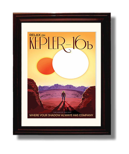 Kepler 16b Sci Fi travel poster wall art 8x10 Canvas