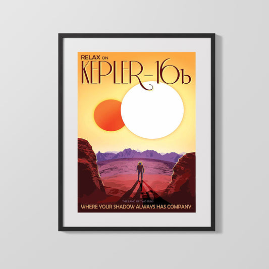 Classic Travel Poster - Kepler-16b - SciFi