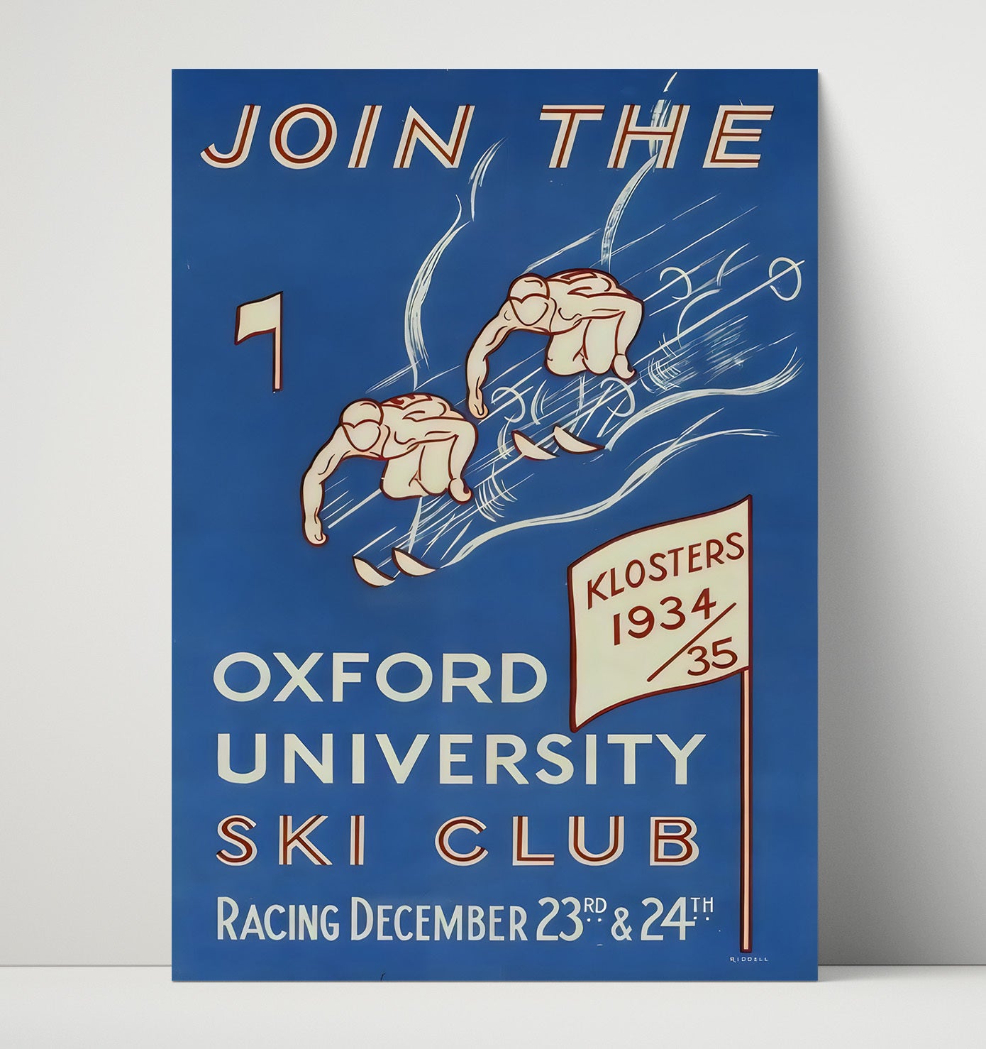 Klosters Oxford Ski Club Vintage Travel Print 16x20 Unframed Print travel wall art print