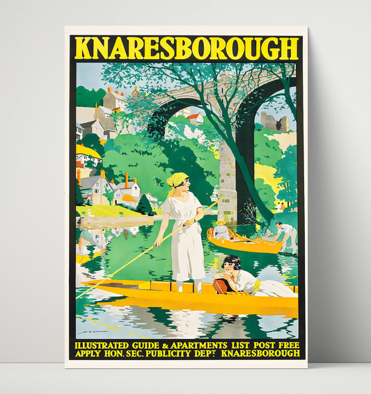 Knaresborough River Boating - Travel - 16x20 Unframed Print