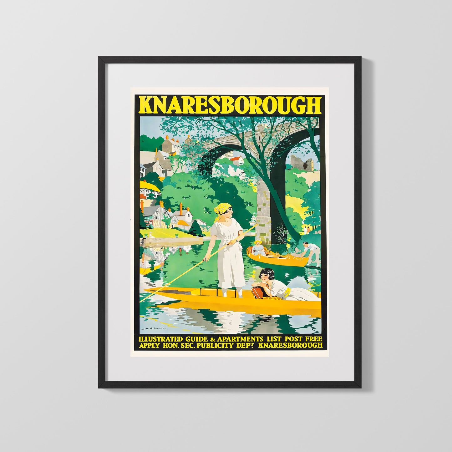 Classic Travel Poster - Knaresborough - River Boating