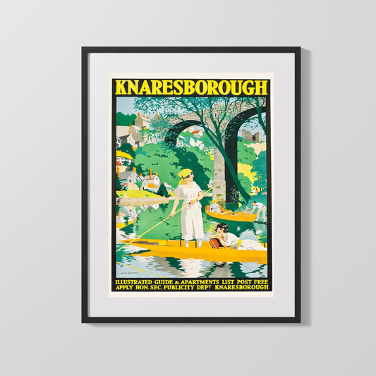 Classic Travel Poster - Knaresborough - River Boating