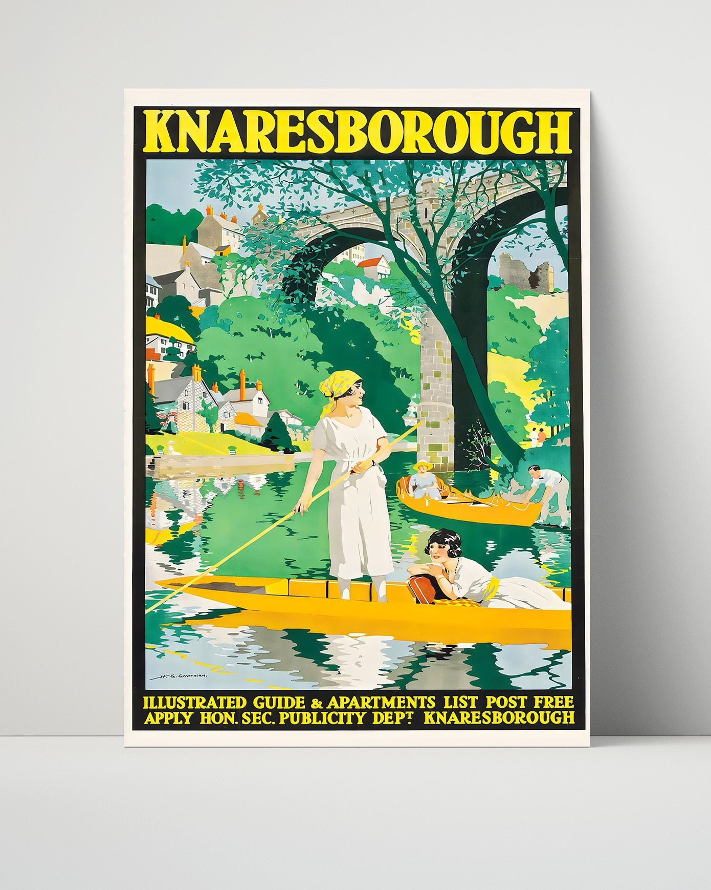 Classic Travel Poster - Knaresborough - River Boating
