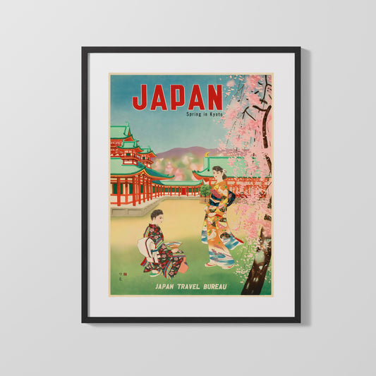 Classic Travel Poster - Kyoto - Japan Spring