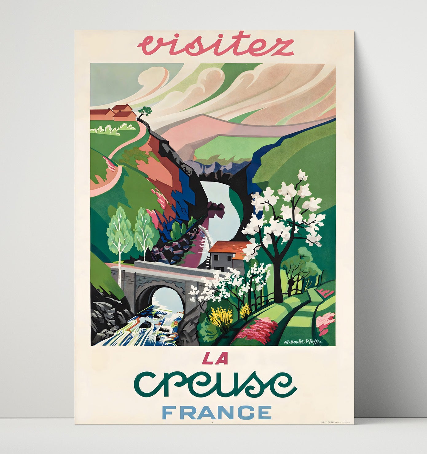 La Creuse France Vintage Travel Print 16x20 Unframed Print travel wall art print