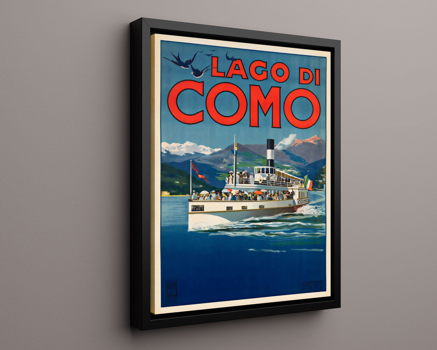 Classic Travel Poster - Lake Como Italy - By Boat